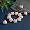 Natural Unfinished Wood Beads WOOD-S651-25mm-LF-4