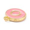 Golden Plated Alloy Enamel Charms X-ENAM-Q437-14O-2