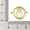 Rack Plating Brass Clear Cubic Zirconia Hollow Connector Charms KK-M079-07G-3