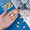 20Pcs 2 Colors Oval Brass Connector Charms HJEW-PH02502-3