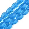 Frosted Handmade Lampwork Beads Strands LAMP-Q041-06B-1