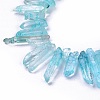 Electroplated Natural Crackle Quartz Crystal Dyed Beads Strands G-I345-05D-3