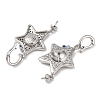 Brass Micro Pave Cubic Zirconia Star Peg Bails KK-A279-01P-2