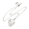 Halloween 304 Stainless Steel Hollow Tree Skull Pendant Cable Chain Necklaces for Men Women NJEW-K308-10P-4