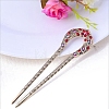 Alloy Rhinestone Vintage Hair Forks PW-WGA1114-01-1