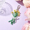 Bouquet Glass Seed Beaded Pendant Decoration HJEW-JM02561-01-2