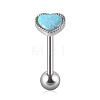 304 Stainless Steel with Synthetic Opal Tongue Rings WGE7D3A-02-1