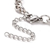 304 Stainless Steel Cable Chain Bracelet for Men Women BJEW-E031-01P-02-3