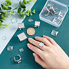 Unicraftale DIY Square Blank Dome Cuff Ring Making Kit STAS-UN0039-94-2