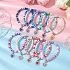 Natural Gemstone & MIYUKI Seed Beads Heart Charm Bracelets BJEW-MZ00084-3