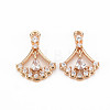 Rack Plating Brass Micro Pave Clear Cubic Zirconia Charms KK-T060-15-RS-2