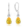 Brass Cubic Zirconia Dangle Earrings FS-WG32116-03-1