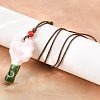 Adjustable Sunflower Porcelain Whistle Pendant Waxed Cord Necklaces for Women FB-CBA68CE-01A-2