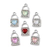 UV Plating Alloy Glass Pendants FIND-K032-30P-1