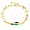 Palestine Map 304 Stainless Steel Enamel Link Bracelets FS-WGEA228-11-1