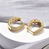 Brass Micro Pave Clear Cubic Zirconia Hoop Earrings EJEW-C182-07E-G-3