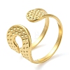 304 Stainless Steel Double Layer Open Cuff Ring for Women RJEW-I098-27G-1