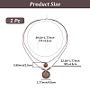 1Pc Bohemian Wood & Alloy Pendant Double Layer Necklaces for Women NJEW-CL0001-37-2
