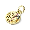 Brass Micro Pave Colorful Cubic Zirconia Pendants KK-H475-18G-03-2