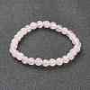 Natural Rose Quartz Beaded Stretch Bracelets BJEW-D446-B-11-2