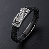 Punk Braided PU Leather Cord Bracelets IC2767-3-1