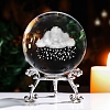 Inner Carving Cloud & Rain Glass Crystal Ball Diaplay Decoration PW-WGE5965-01-1