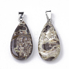 Natural Flower Agate Pendants G-Q987-049-2