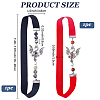 2Pcs 2 Styles Natural Red Jasper with Natural Black Silk Stone Bead Elastic Bookmark AJEW-BM0001-53-2