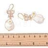 Natural Baroque Pearl Keshi Pearl Dangle Earrings EJEW-JE07241-5