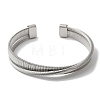 Titanium Steel Cross Open Cuff Bangles for Women BJEW-G719-10P-2