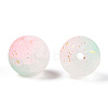 Frosted Baking Paint Crackle Glass Beads with Glitter Powder X1-DGLA-T004-6mm-01F-2