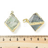 Rack Plating Brass & Natural Fluorite Pendants G-K338-14LG-3