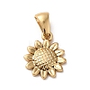 304 Stainless Steel Sunflower Charms STAS-L272-009G-1