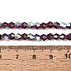 AB Color Plated Transparent Glass Beads Strands GLAA-G127-01-02S-2