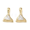 Brass Micro Pave Clear Cubic Zirconia Pendants KK-C259-01G-1
