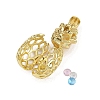 Brass Micro Pave Clear Cubic Zirconia Pineapple Bead Cage Pendants KK-I358-009G-2