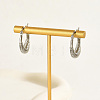 Vintage Style 304 Stainless Steel Threaded Hoop Earrings for Women MF8184-6