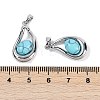 Synthetic Turquoise Teardrop Pendants KK-U043-39P-02-3