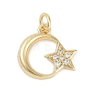 Rack Plating Brass Micro Pave Cubic Zirconia Pendants X-KK-H509-02G-01-1