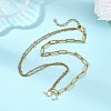 White Round Shell Pearl Pendant 304 Stainless Steel Mixed Chain Necklaces for Women NJEW-JN06101-1