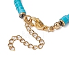 Synthetic Turquoise & Plastic Pearl Beads Link Bracelets for Women BJEW-JB11286-01-4