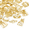  26Pcs 13 Styles Castle & Star Wing & Dress & Heart Alloy Open Back Bezel Pendants FIND-TA0002-93-10