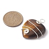 Natural Tiger Eye Copper Wire Wrapped Pendants PALLOY-JF02148-04-3