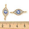 Alloy Blue Enamel Evil Eye Connector Charms ENAM-S003-03B-3