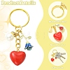 2Pcs Alloy & Brass & Acrylic Pearl Keychains KEYC-YW00248-5