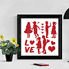 MAYJOYDIY US 1Pc Valentine's Day Couple PET Hollow Out Drawing Painting Stencils DIY-MA0003-04E-5