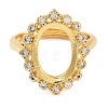 Rack Plating Oval Brass Micro Pave Cubic Zirconia Adjustable Ring Components KK-Q819-10G-2