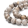 Natural Silver Leaf Jasper Beads Strands G-E444-35A-8mm-3