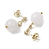 Natural White Jade Round Beads & 304 Stainless Steel Components Dangle Earrings for Women EJEW-JE06231-05-4