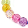 7.5mm Faceted Round Transparent Acrylic Beaded Stretch Bracelets BJEW-JB10249-01-2